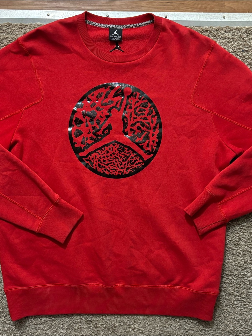 Jordan Men's XXL Red Crewneck Sweatshirt with Jumpman Logo Like New